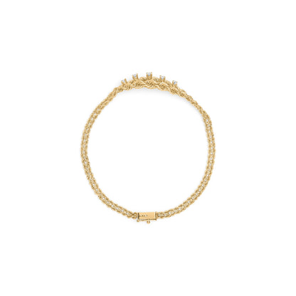 10K Yellow Gold 1/4 Cttw Round-Cut Diamond Basket Weave Rope Chain Style 7" Bracelet (H-I Color, I1-I2 Clarity) by Bids.com