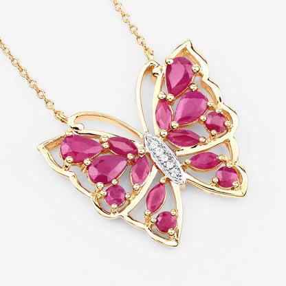 2.88 Carat Genuine Ruby and White Zircon .925 Sterling Silver Necklace by Bids.com