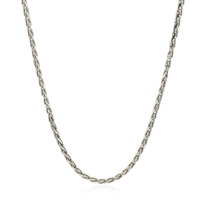 2.2mm Sterling Silver Rhodium Plated Wheat Chain by Bids.com