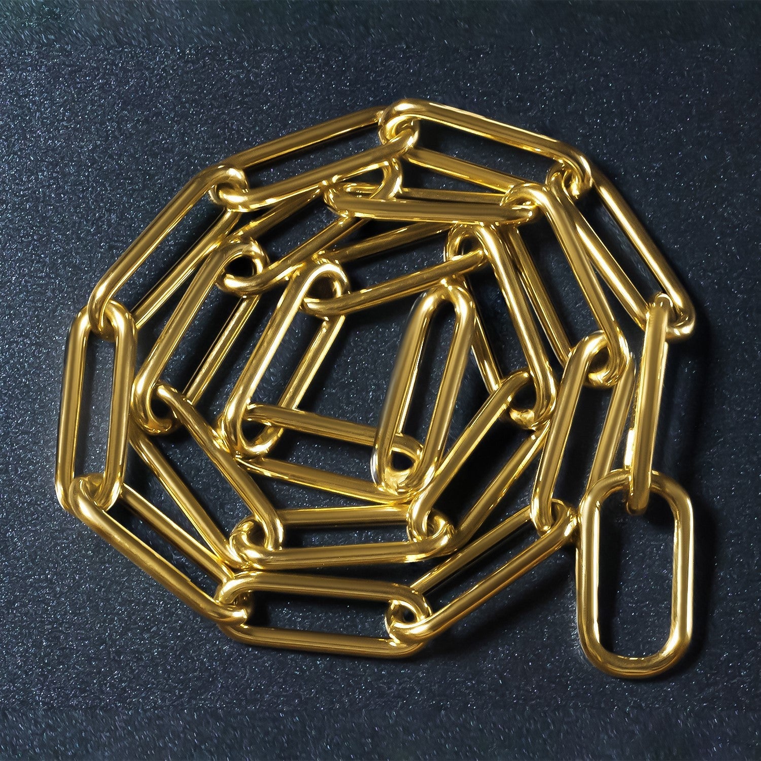 14k Yellow Gold Rounded Paperclip Chain Necklace by Bids.com