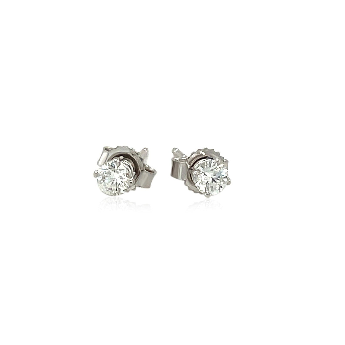 14k White Gold Diamond Four Prong Stud Earrings (1/4 cttw) by Bids.com