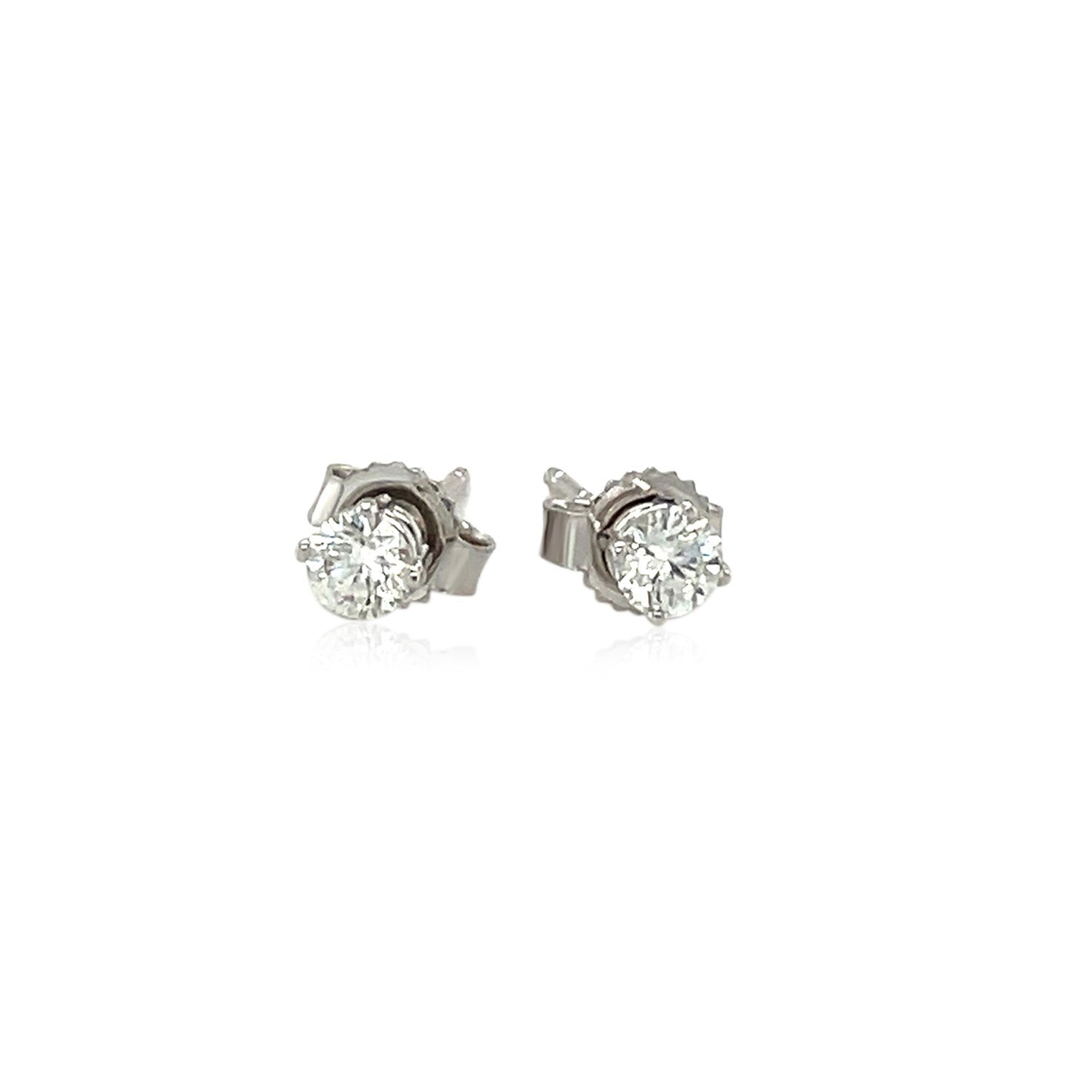 14k White Gold Diamond Four Prong Stud Earrings (1/4 cttw) by Bids.com
