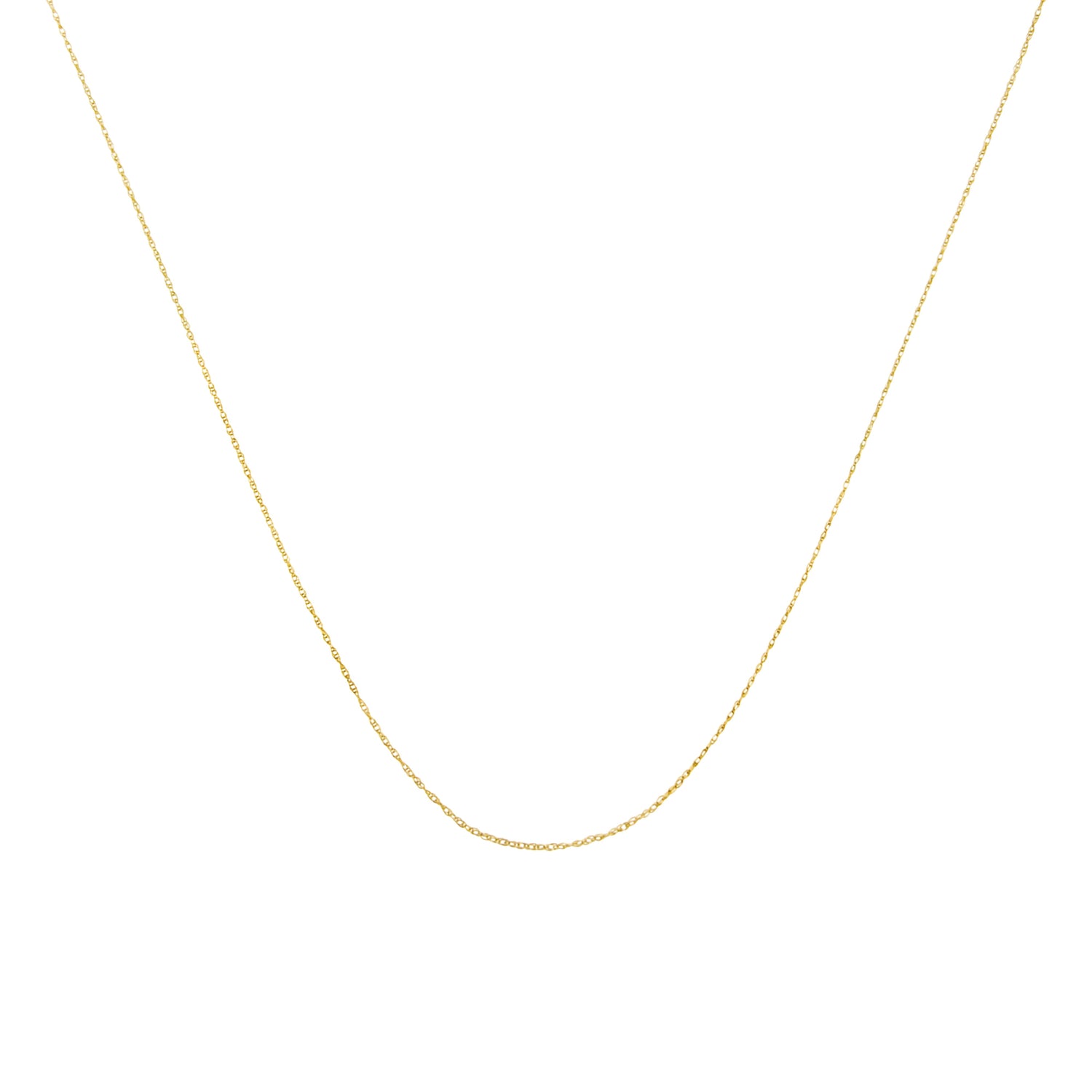 Solid 10K Yellow Gold 0.5mm Slim and Dainty Unisex 18" Rope Chain Necklace by Bids.com