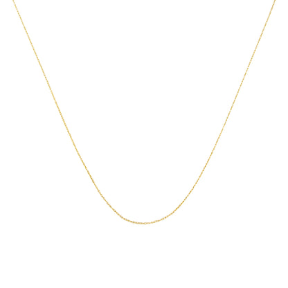 Solid 10K Yellow Gold 0.5mm Slim and Dainty Unisex 18" Rope Chain Necklace by Bids.com