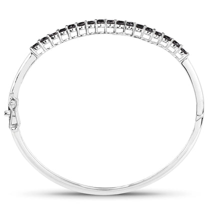 2.50 Carat Genuine Black Diamond .925 Sterling Silver Bangle by Bids.com