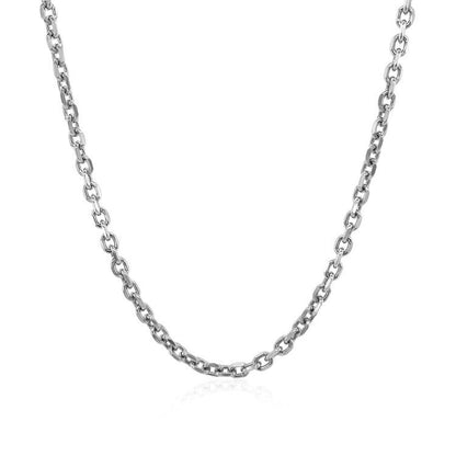 2.3mm 14k White Gold Diamond Cut Cable Link Chain by Bids.com