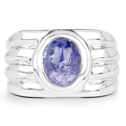3.55 Carat Genuine Tanzanite .925 Sterling Silver Ring by Bids.com