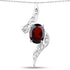 2.02 Carat Genuine Garnet and White Diamond .925 Sterling Silver Pendant  DestGlow