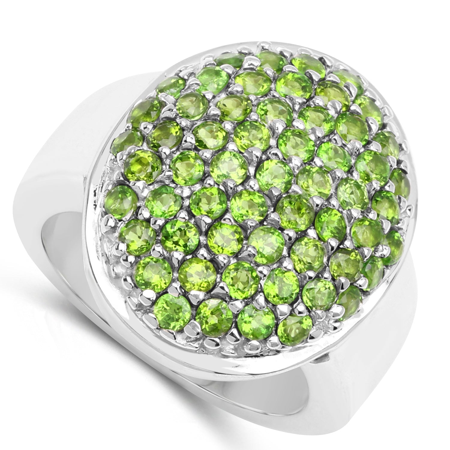 2.17 Carat Genuine Chrome Diopside .925 Sterling Silver Ring by Bids.com
