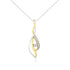 10K Yellow and White Gold Round Cut Diamond Accent Cascade 18" Pendant Necklace (J-K Color, I2-I3 Clarity) by Bids.com