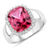 4.38 Carat Genuine Pink Topaz and White Topaz .925 Sterling Silver Ring  DestGlow