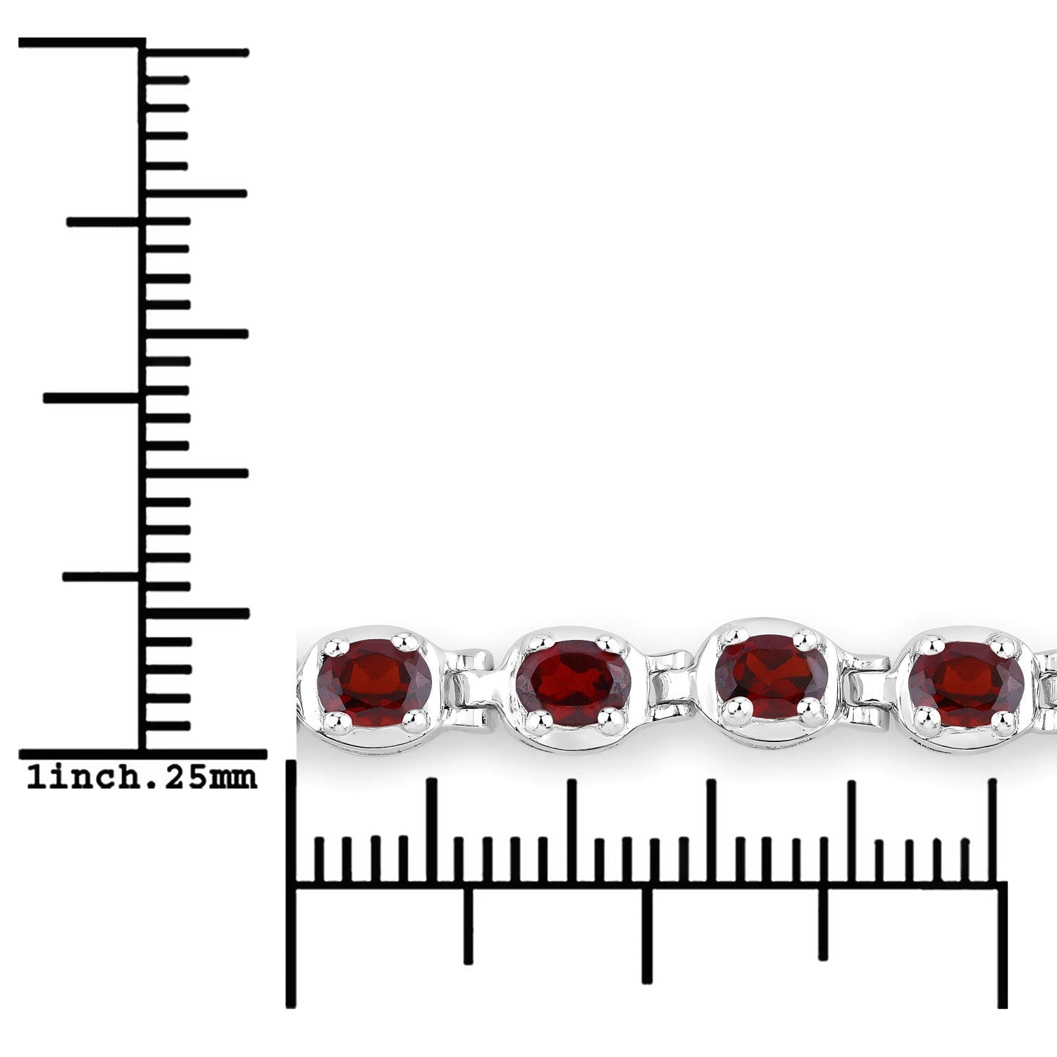 1.80 Carat Genuine Garnet .925 Sterling Silver Bracelet  DestGlow