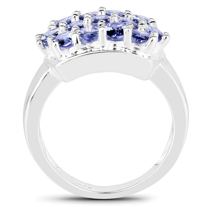 2.21 Carat Genuine Tanzanite .925 Sterling Silver Ring by Bids.com