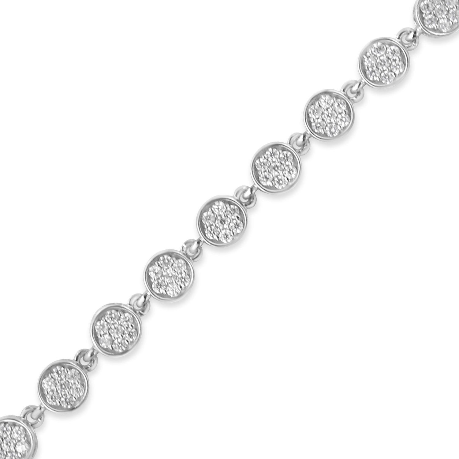 .925 Sterling Silver 2.0 Cttw Round Diamond Link Bracelet (G-H Color, I1-I2 Clarity) - 7.25" by Bids.com