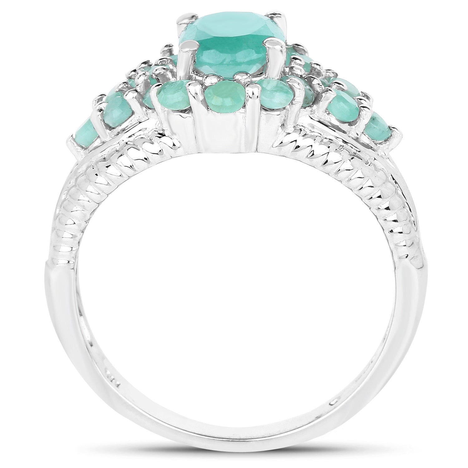 2.13 Carat Genuine Emerald .925 Sterling Silver Ring by Bids.com