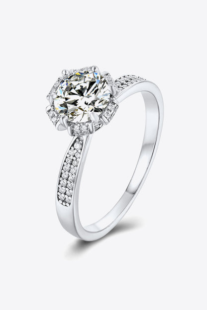 Platinum Over Pure Sterling Silver 1 Carat Brilliant Round Cut Sparkala™ Ring by Sparkala