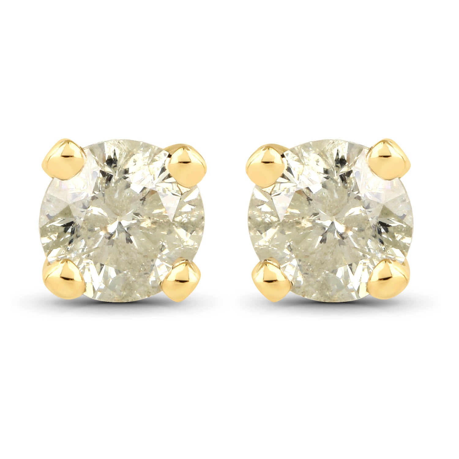 0.92 Carat Genuine LB Diamond 14K Yellow Gold Earrings by Bids.com