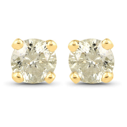 0.92 Carat Genuine LB Diamond 14K Yellow Gold Earrings by Bids.com