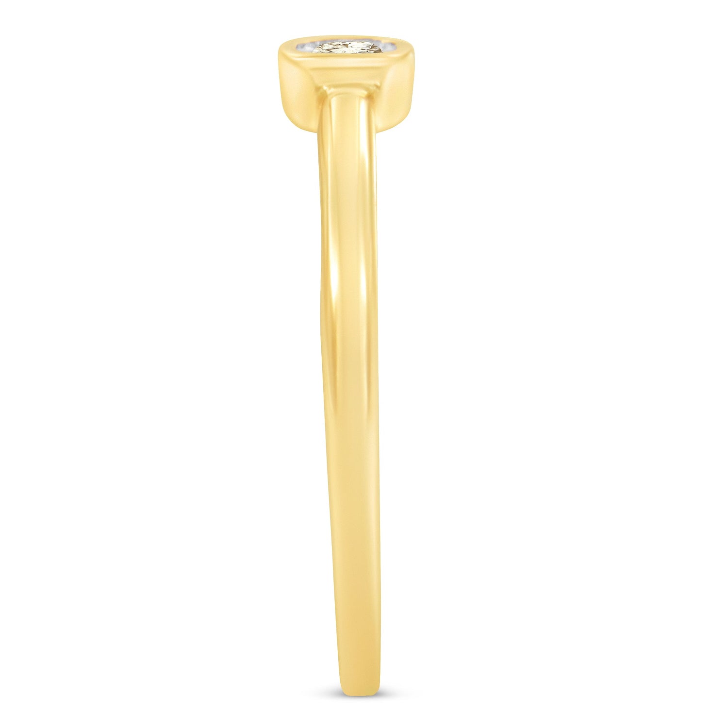 14K Yellow Gold Plated .925 Sterling Silver 1/20 Carat Diamond Square Cushion-Shaped Miracle Set Petite Fashion Promise Ring (J-K Color, I1-I2 Clarity) - Size 6 by Bids.com