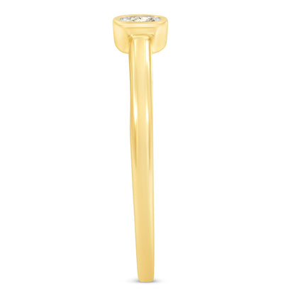 14K Yellow Gold Plated .925 Sterling Silver 1/20 Carat Diamond Square Cushion-Shaped Miracle Set Petite Fashion Promise Ring (J-K Color, I1-I2 Clarity) - Size 6 by Bids.com