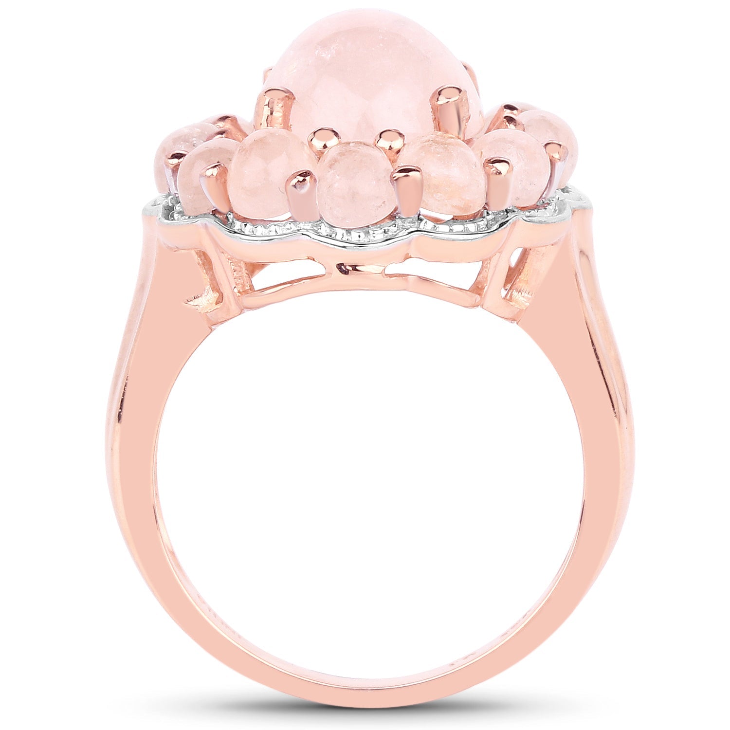 14K Rose Gold Plated 6.76 Carat Genuine Morganite .925 Sterling Silver Ring by Bids.com