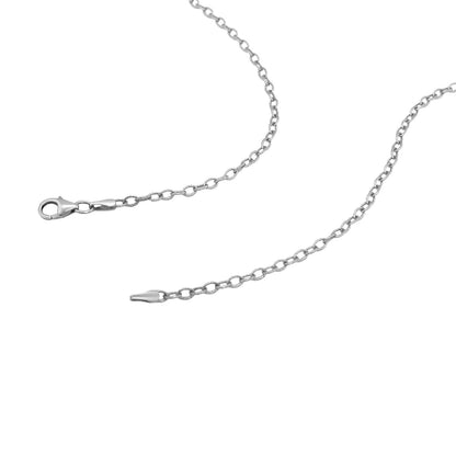 2.5mm 14k White Gold Pendant Chain with Textured Links by Bids.com