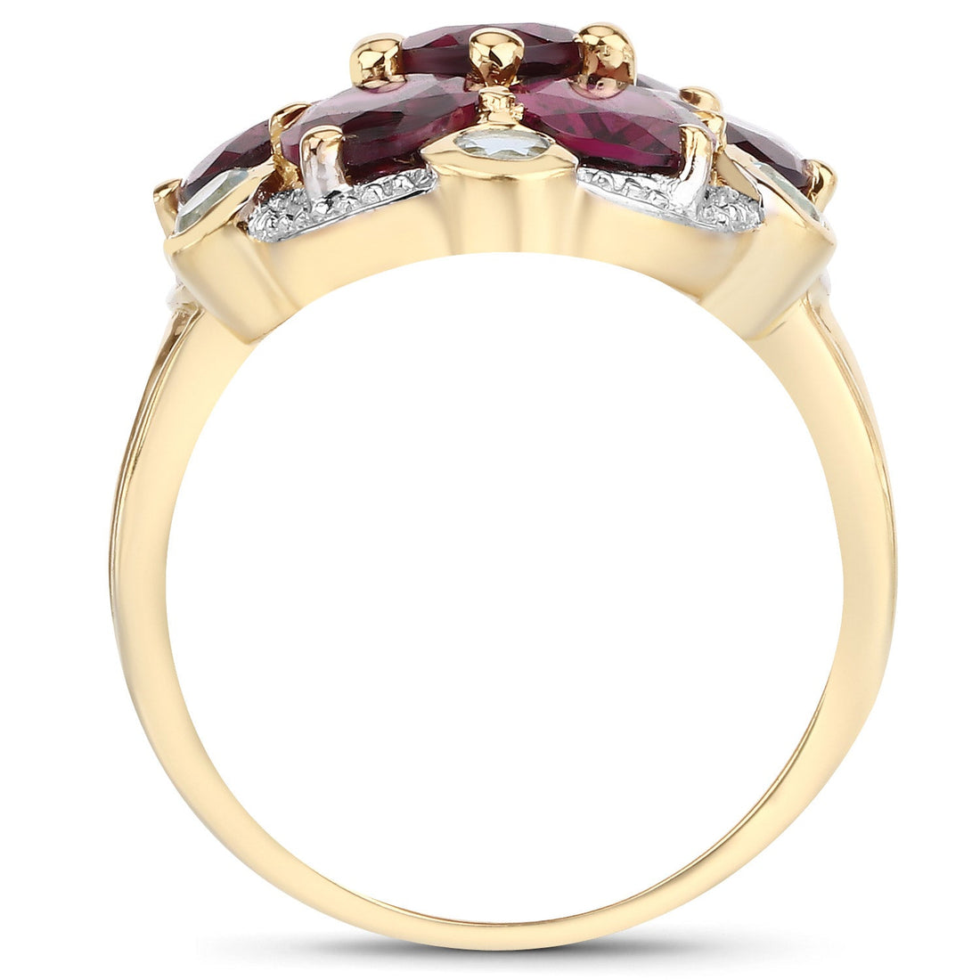11.22 Carat Genuine Rhodolite and Blue Topaz .925 Sterling Silver Ring by Bids.com