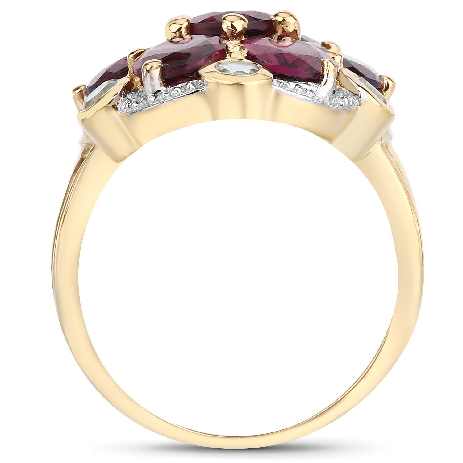 11.22 Carat Genuine Rhodolite and Blue Topaz .925 Sterling Silver Ring by Bids.com