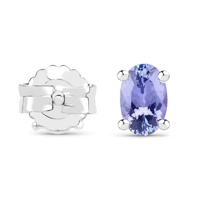 0.88 Carat Genuine Tanzanite .925 Sterling Silver Earrings  DestGlow
