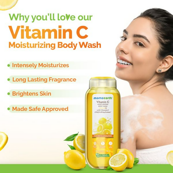 Mamaearth Vitamin C Moisturizing Body Wash with Vitamin C &amp; Refreshing Lemon For Skin Illumination