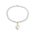 10K Yellow Gold 1/10 Cttw Diamond Awareness Ribbon & Heart Charm on 7" .925 Sterling Silver Rolo Bracelet (H-I Color, I1-I2 Clarity) by Bids.com