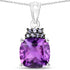 6.10 Carat Genuine Amethyst and Tanzanite .925 Sterling Silver Pendant  DestGlow