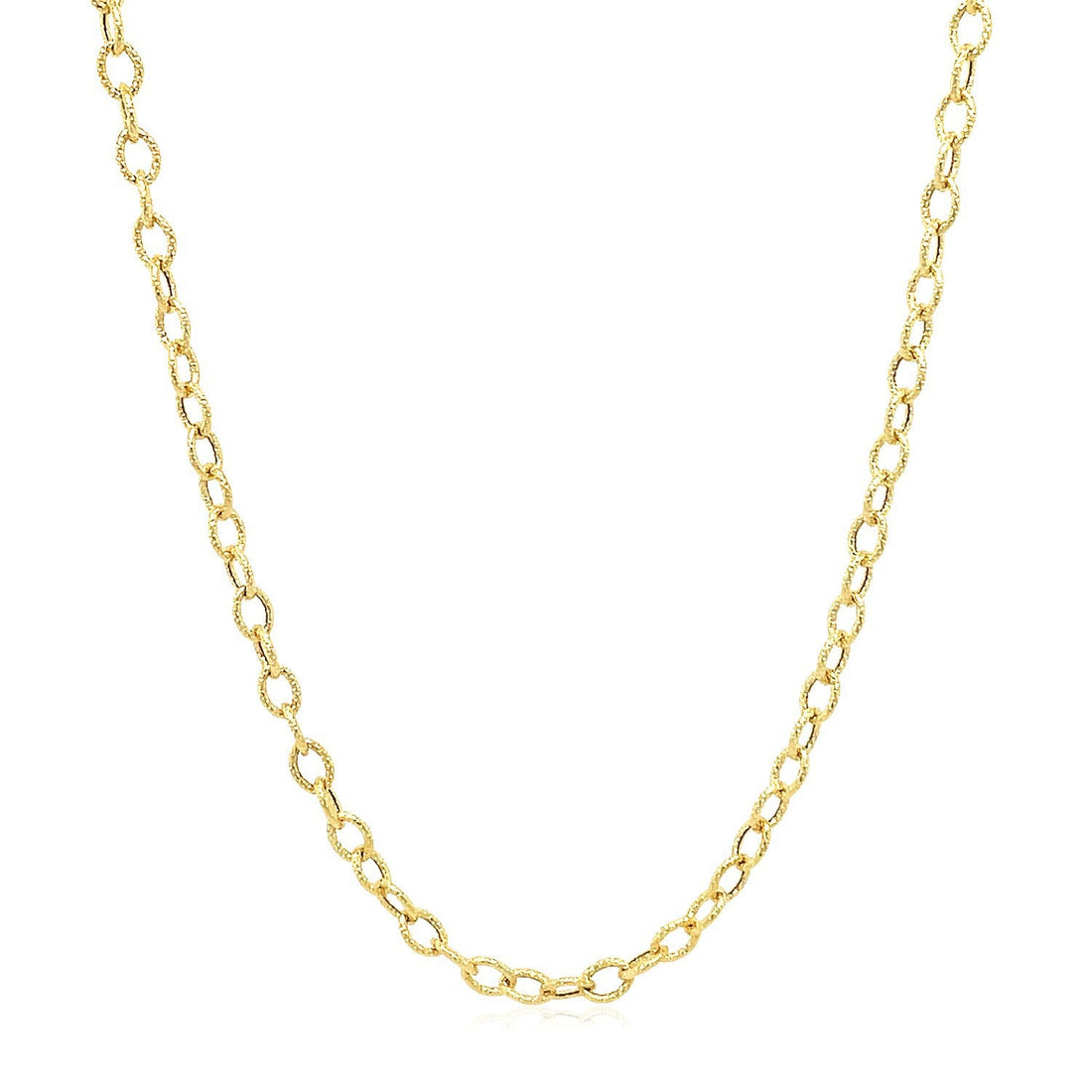 2.5mm 14k Yellow Gold Pendant Chain with Textured Links by Bids.com