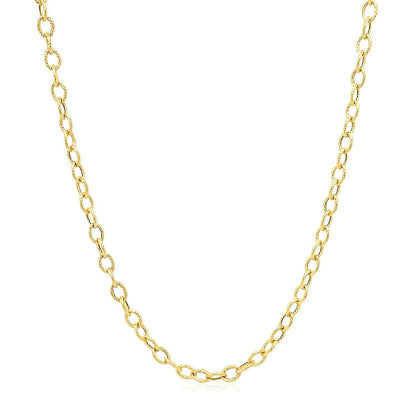 2.5mm 14k Yellow Gold Pendant Chain with Textured Links by Bids.com