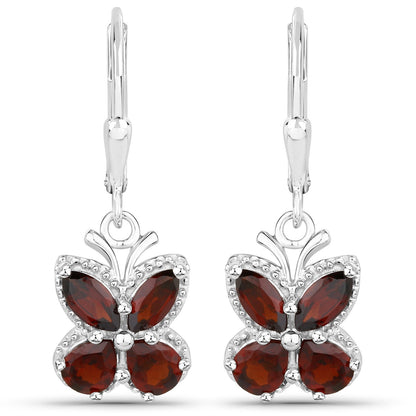 2.60 Carat Genuine Garnet .925 Sterling Silver Earrings  DestGlow