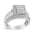 14K White Gold 2.00 Cttw Composite Head with Halo and Side Stones Diamond Ring (H-I Color, SI1-SI2 Clarity) - Ring Size 7 by Bids.com