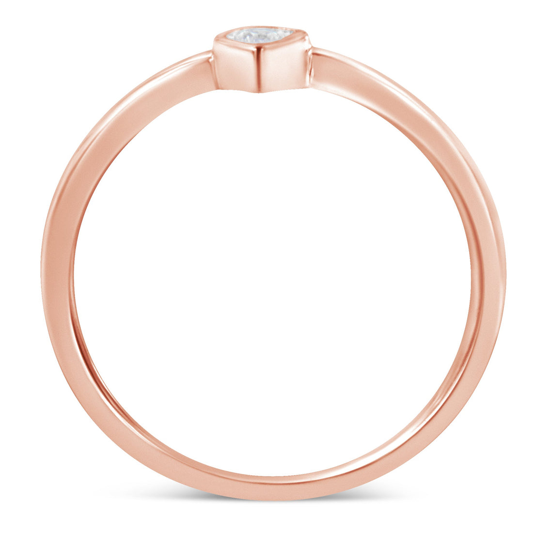 14K Rose Gold Plated .925 Sterling Silver 1/20 Carat Diamond Teardrop Pear-Shaped Miracle Set Petite Fashion Ring (J-K Color, I1-I2 Clarity) - Size 6 by Bids.com