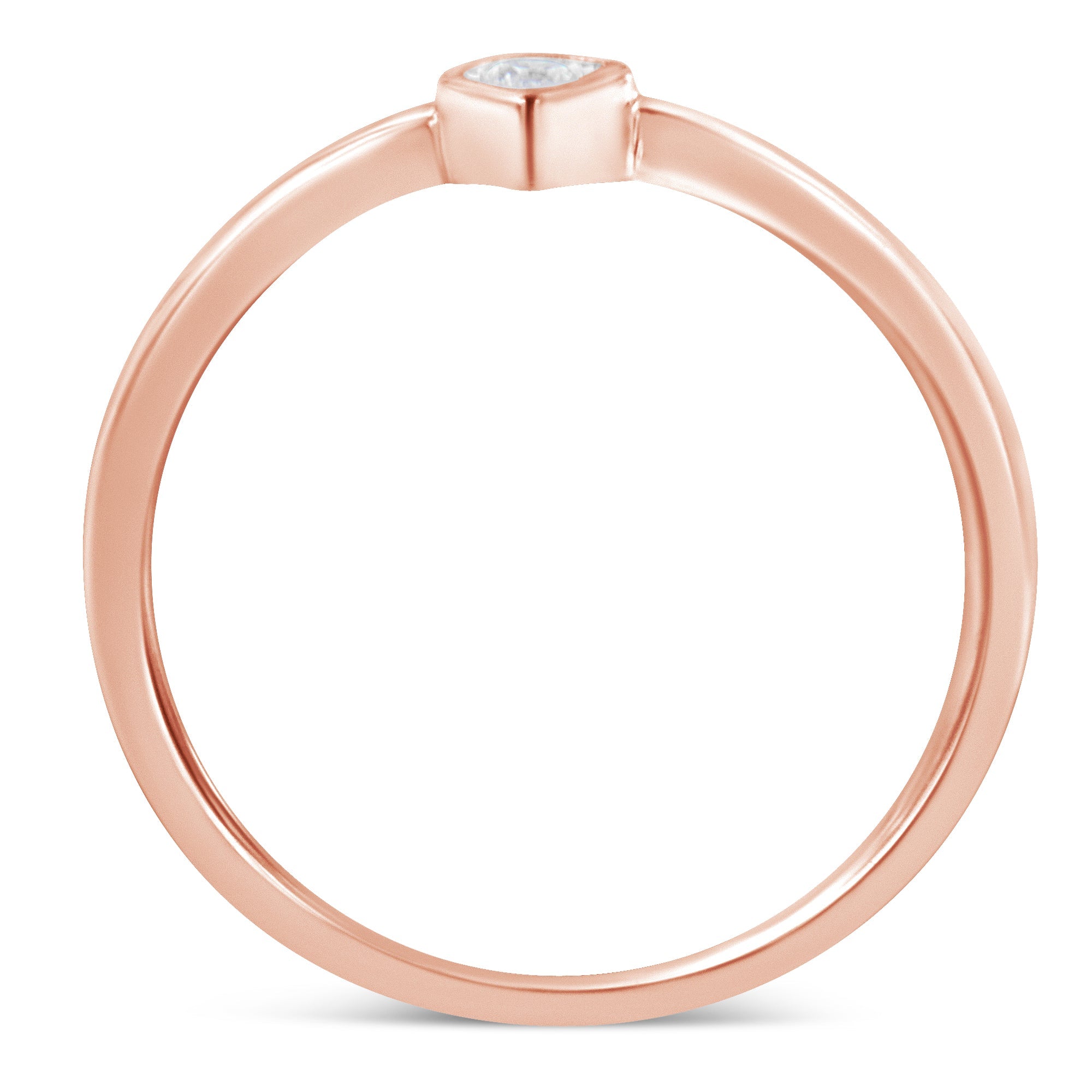 14K Rose Gold Plated .925 Sterling Silver 1/20 Carat Diamond Teardrop Pear-Shaped Miracle Set Petite Fashion Ring (J-K Color, I1-I2 Clarity) - Size 6 by Bids.com