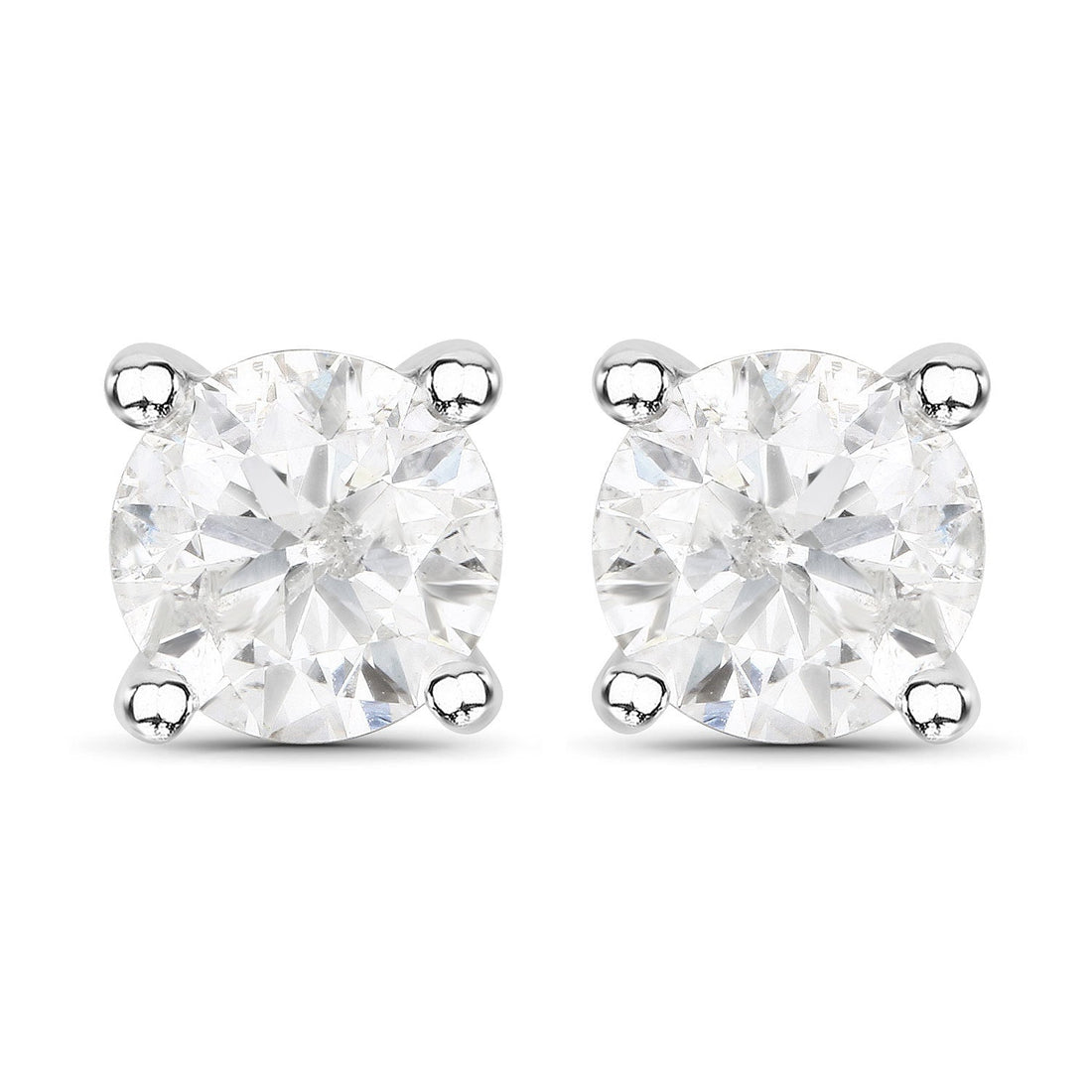 1.02 Carat Genuine White Diamond 14K White Gold Earrings by Bids.com
