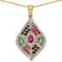 1.77 Carat Genuine Multi Stones .925 Sterling Silver Pendant  DestGlow