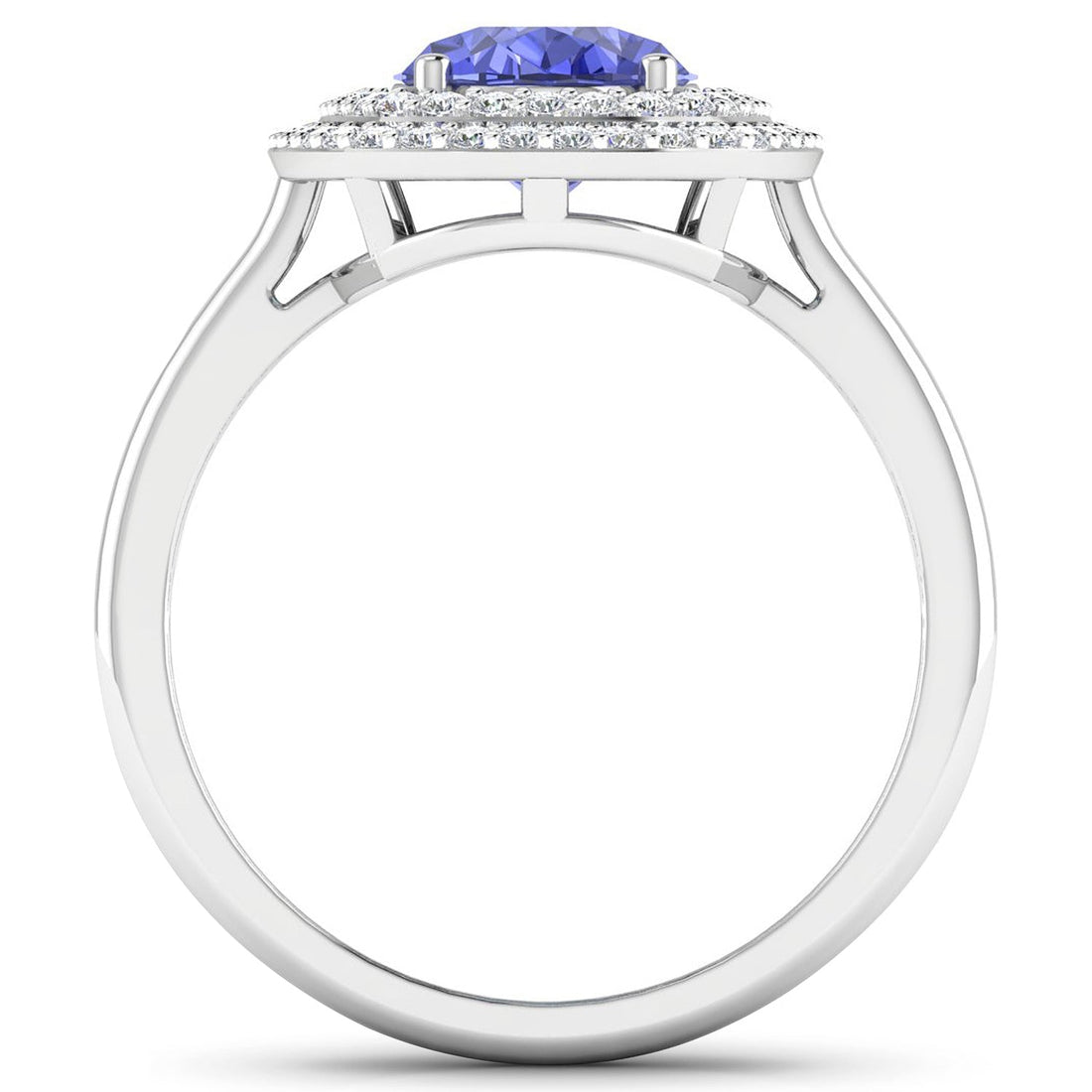 2.02 Carat Genuine Tanzanite and White Diamond 14K White Gold Ring by Bids.com