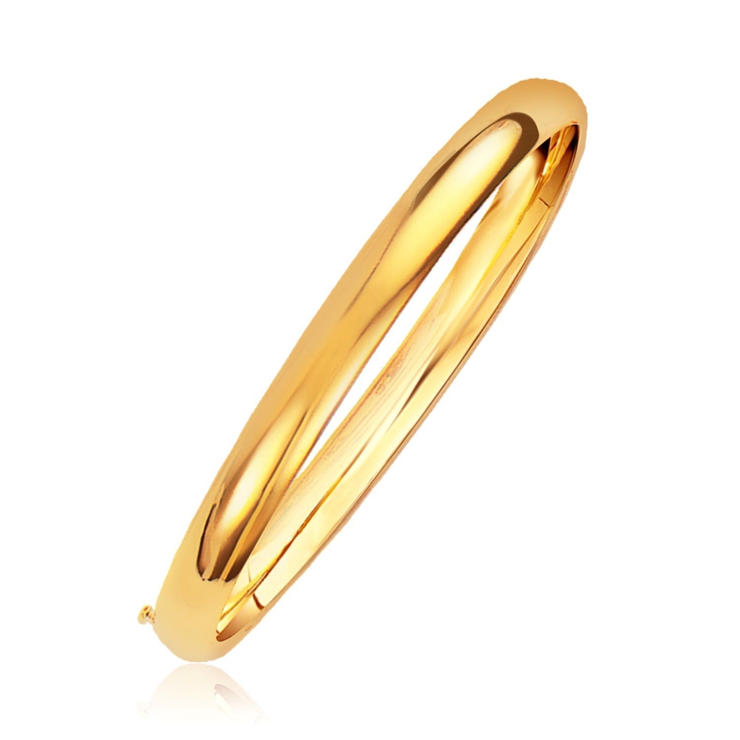 Classic Bangle in 14k Yellow Gold (6.0mm) by Bids.com