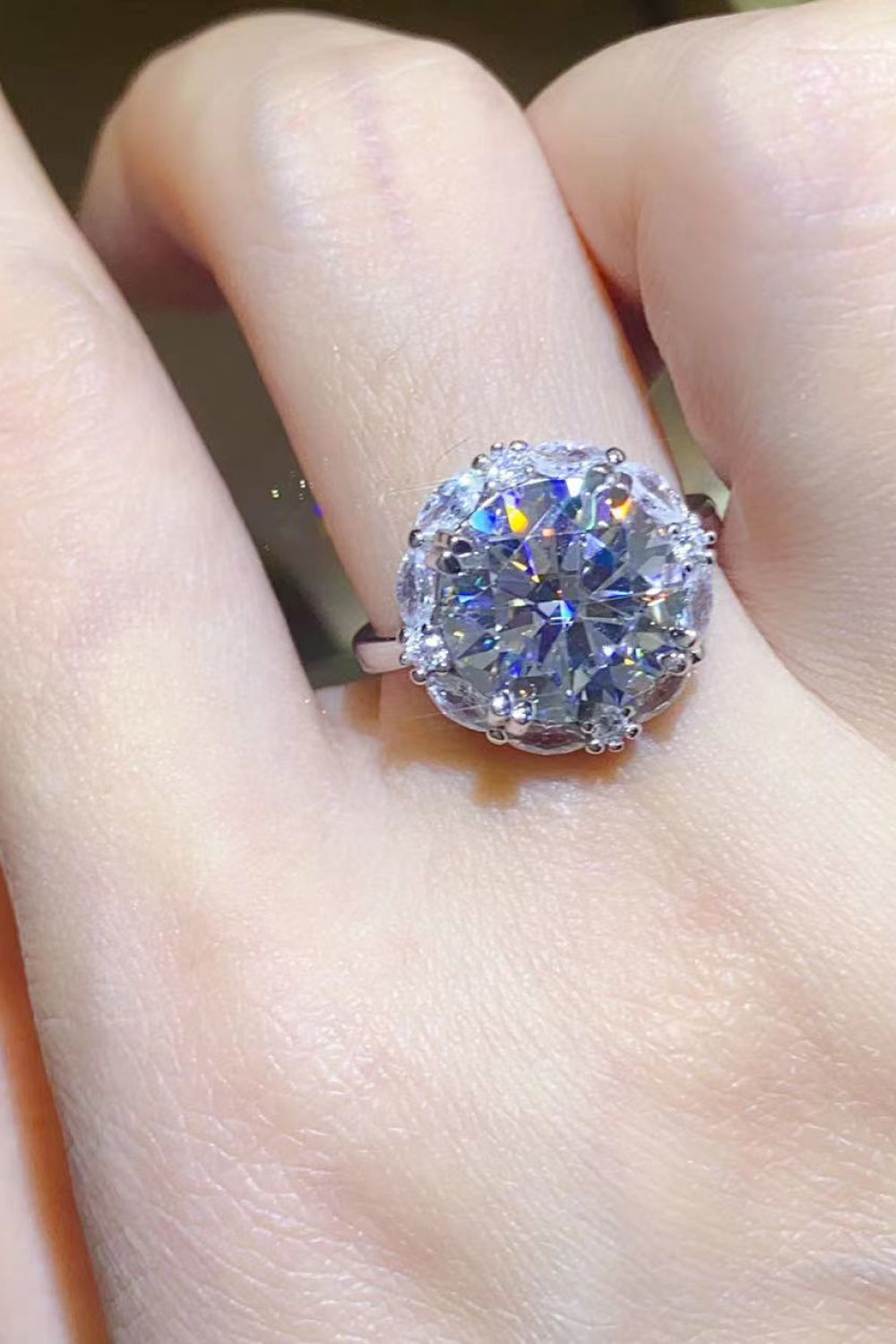 5 Carat Brilliant Round Cut Sparkala™ Platinum Over Pure Sterling Silver Ring - DestGlow