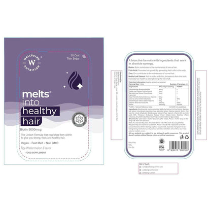 Wellbeing Nutrition Melts Healthy Hair &amp; Hair Fall Control Strips Combo