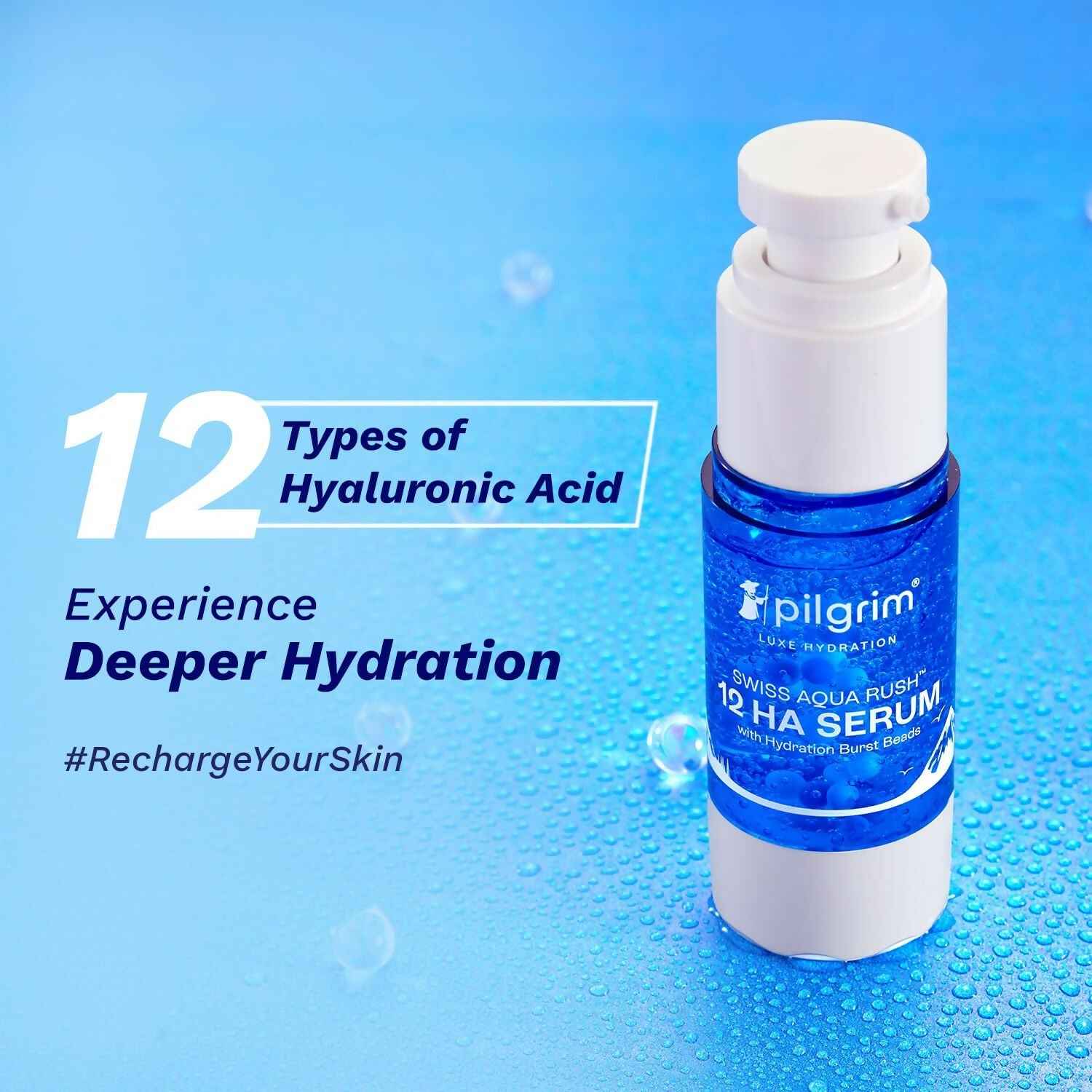 Pilgrim Swiss Aqua Rush 12 HA Serum with Hydration Burst Beads