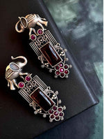 Joban Fashion Oxidized Elephant Stud Earring