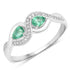 0.35 Carat Genuine Zambian Emerald and White Diamond 14K White Gold Ring by Bids.com