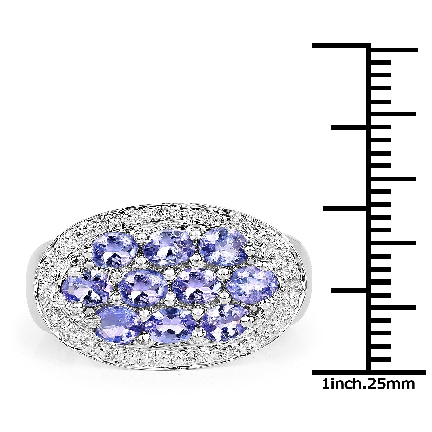 1.70 Carat Genuine Tanzanite .925 Sterling Silver Ring by Bids.com