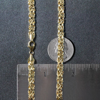 14k Yellow Gold Fancy Byzantine Chain Necklace  DestGlow