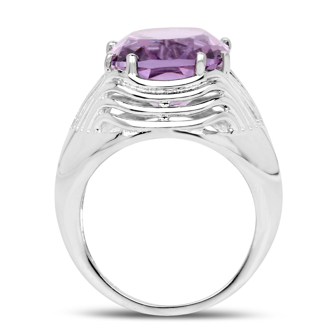 10.02 Carat Genuine Amethyst .925 Sterling Silver Ring by Bids.com